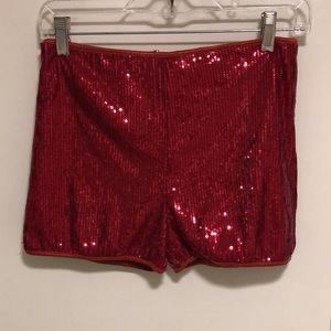 Sequin red shorts